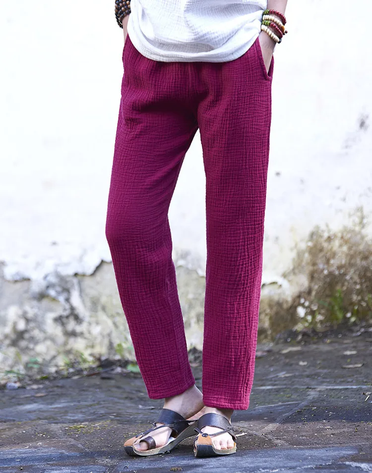 Весенне-летние женские повседневные брюки из хлопка и льна, универсальные прямые брюки с эластичной резинкой на талии, 7 цветов, pantalones mujer