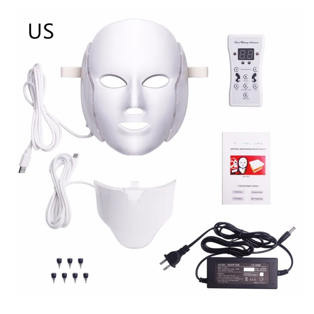 

LED Light Photon Therapy Mask 7 Color Light Treatment Skin Rejuvenation Whitening Facial Beauty Daily Skin Care Mask new selling