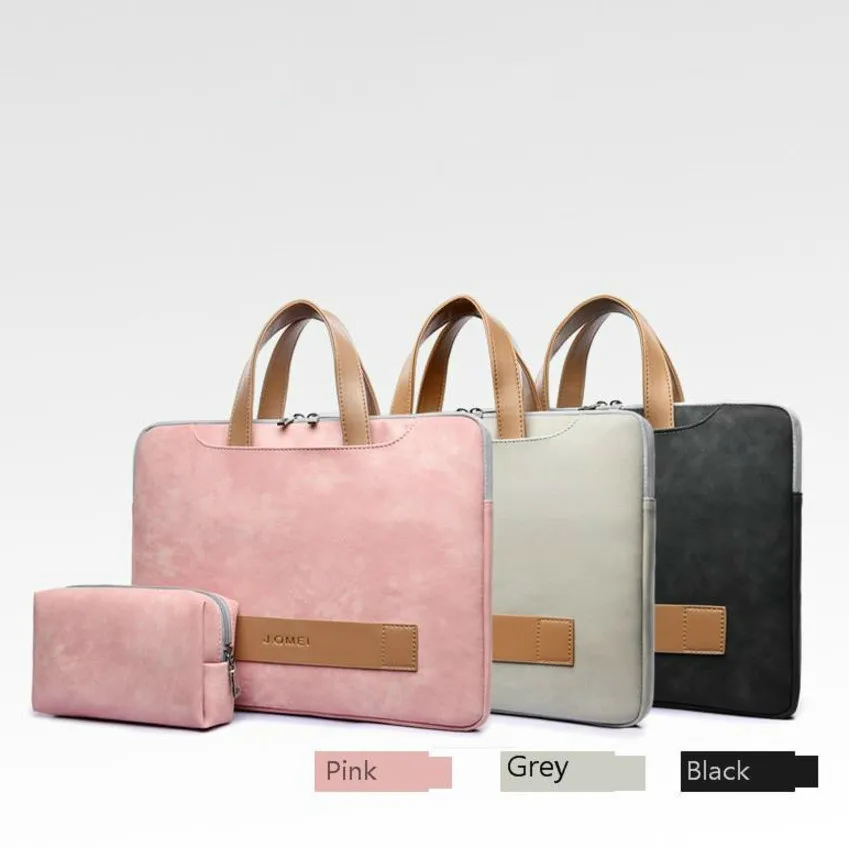 

2019 Fashion Women Laptop Bag Portable Ultrathin Computer Handbag Men Briefcase Pu Leather Notebook Bags For IPAD DELL HP Acer