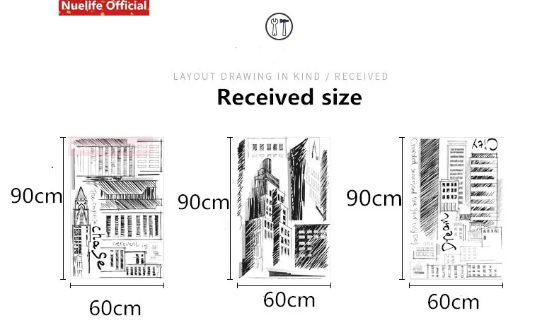 Креативный городской архитектурный узор Наклейка на стену спальня офис гостиная диван ТВ фон настенные украшения большие наклейки