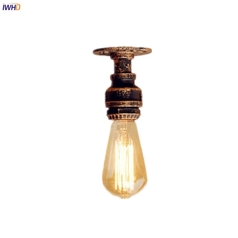 

IWHD Mini Style Water Pipe Edison Ceiling Light Fixtures Flafonnier Hallway Bolcany Industrial Vintage Ceiling Lights LED
