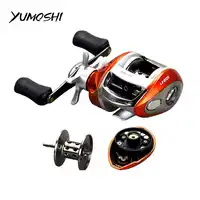 YUMOSHI ขวาหรือซ้ายมือ Baitcasting Reel 12 + 1BB 6.3: 1 เหยื่อหล่อเหยื่อตกปลาแม่เหล็กเบรคล้อวางน้ำขดลวด