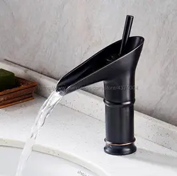 Черный Масло втирают кран одной ручкой ванной раковина кран холодной и горячей воды смесителя Nnf091