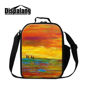 

Dispalang Artisctic Lunch Cooler Bags pattern for Girls Personalized Colorful Lunch Box Bag Messenger Insulated Thermal Food bag