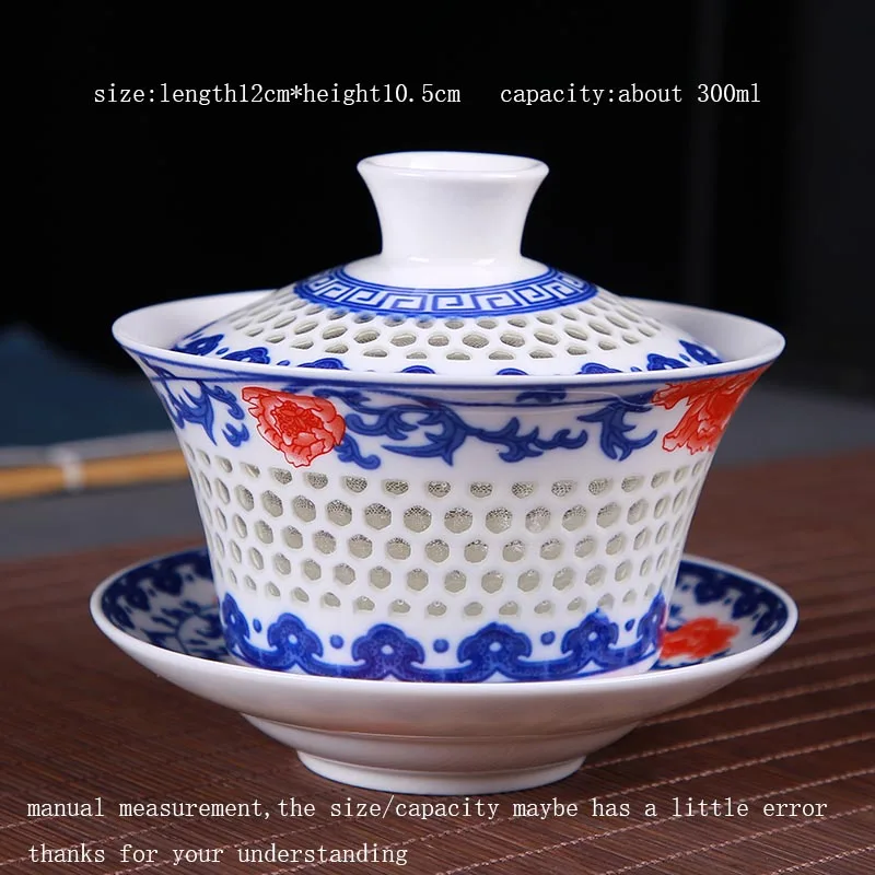 300 мл керамический фарфор Gaiwan ручная роспись эмалированная чайная посуда офисный чайный набор кунг-фу чайная чаша с блюдцем крышка набор чайник для подарков