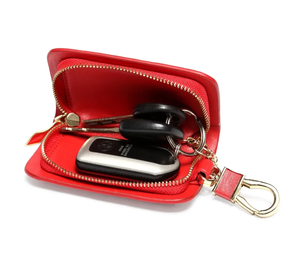 CAJIFUCO, черный кошелек с заклепками для ключей, мужской модный Автомобильный держатель для ключей, Женский кошелек из натуральной кожи, кошелек с заклепками для ключей, держатель для ключей, ключница