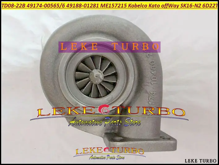 TD08-22B 49174-00565 49174-00566 49188-01281 ME157215 Turbo Turbocharger For KOBELCO Mitsubishi Kato Various OffWay SK16-N2 6D22T 6D22-CT (3)