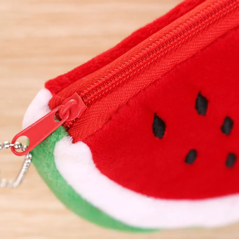 Watermelon Pencil Case Cute Fruit Kawaii Plush Large Capacity Pencil Bag Cosmetics Case For Kids Gift School Suppli Stationery pencil cases