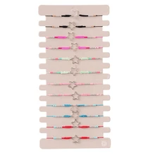 Пентаграмма Плетеный рисовый бисер браслет 12 комплектов многоцветных аксессуаров