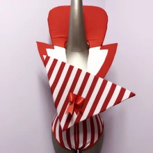 Сексуальный с открытой спиной Глубокий V красно-белый полосатый комбинезон Бар ночной клуб вечерние команды представление подиум для моделей диджей певец танцор костюм