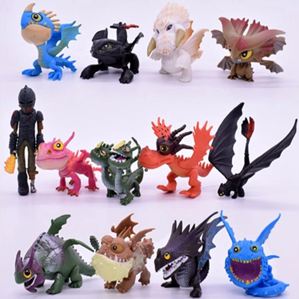

1 pcs Cartoon Toothless Dragon Action Figures Can Head Joint Activities 13 Kinds Of Style PVC Model Kid Toy