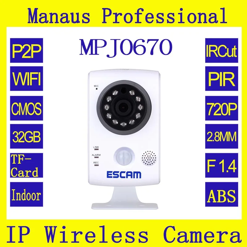 

Built-in PIR Sensor 720P Mini Network Webcam ESCAM Keeper QF502 ip security camera WIFI Support Two-way Audio and 32G Card J0670