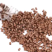 1000 шт/бутылка 3 мм* 2 мм* 2,8 мм овальные медные микро-кольца без расклешенных плоских концевых волос микро-бусины для наращивания волос с ультра кончиками