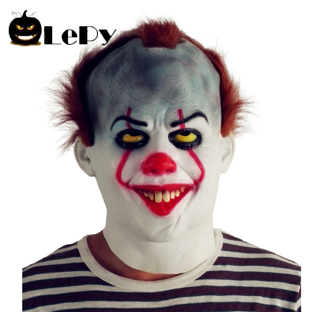 LePy фильм Стивен Кинг это маска Pennywise клоун Джокер Хэллоуин косплей маски для