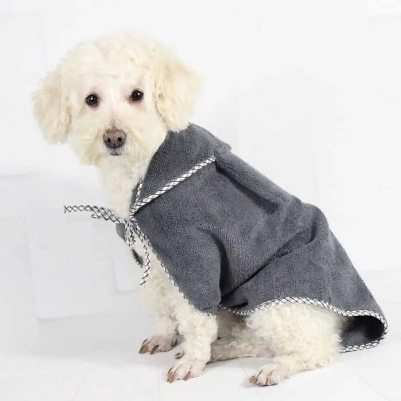 JORMEL, товары для домашних животных, банный халат для собак, теплая одежда для собак, супер абсорбирующее сушильное полотенце для плюшевого банного полотенца - Цвет: Серый