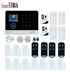 SmartYIBA Беспроводной GSM сигнализация дома Системы Android iOS APP с Сенсорный экран Беспроводной окна/домофонов Камера для охранной сигнализации