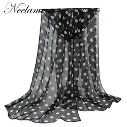 Новый стильный шарф 150*60 см пятнистый девушка длинные оборочки из мягкого шелка обёрточная бумага в горошек шаль для женщин обувь