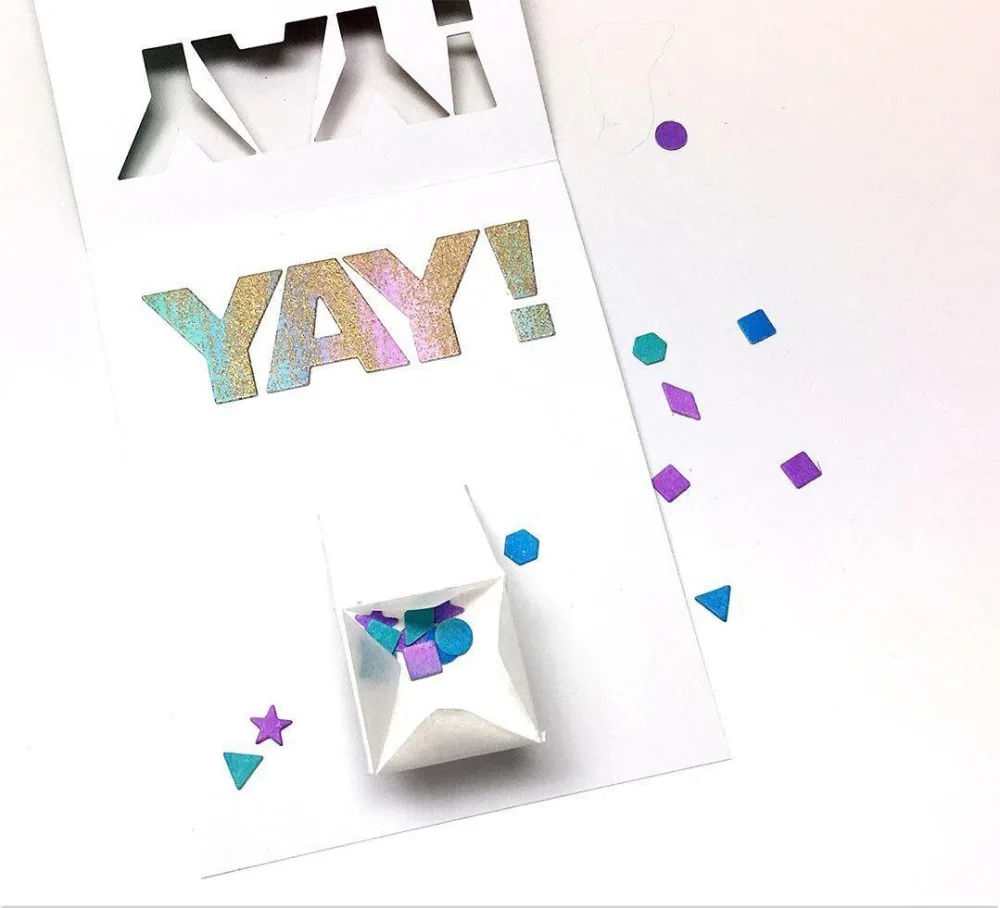 

JC Metal Cutting Dies Scrapbooking Dies Cut Craft Stencil YAY! Geometric Shape Handmade Album Paper Card Making Decor Model New