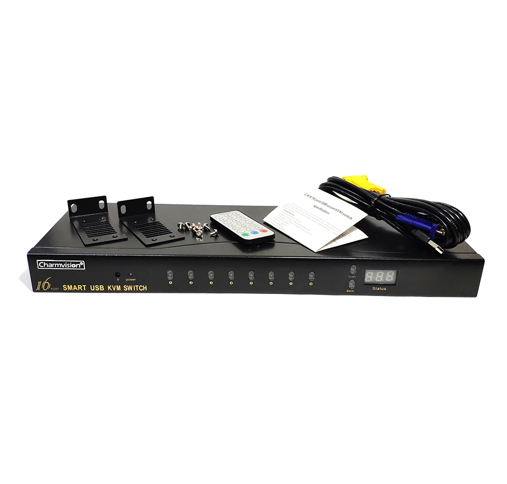16 шт. KVM коммутатор с USB портами 4 порта 2 0|usb kvm switcher|kvm switcherusb |
