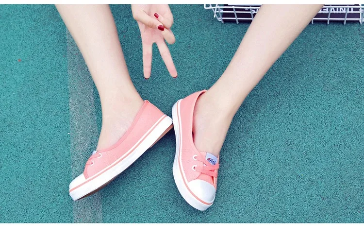 New Shallow flat women sneakers comfortable summer casual canvas shoes Breathable black Slip-on Vulcanize Shoes female NBT999 17