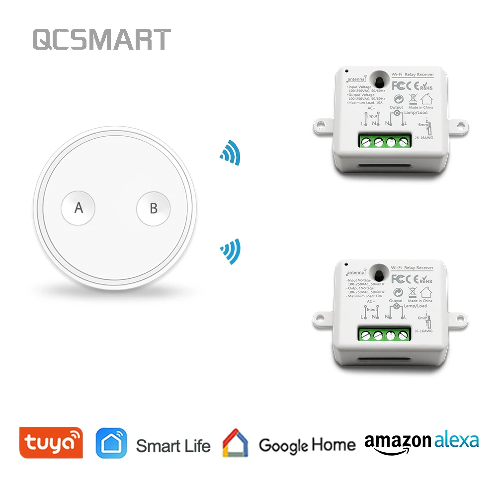 

Tuya WiFi Tiny Size Switch Socket Module with a Remote , Make Your Socket and Light Smart, Voice Control Google Home Alexa Echo