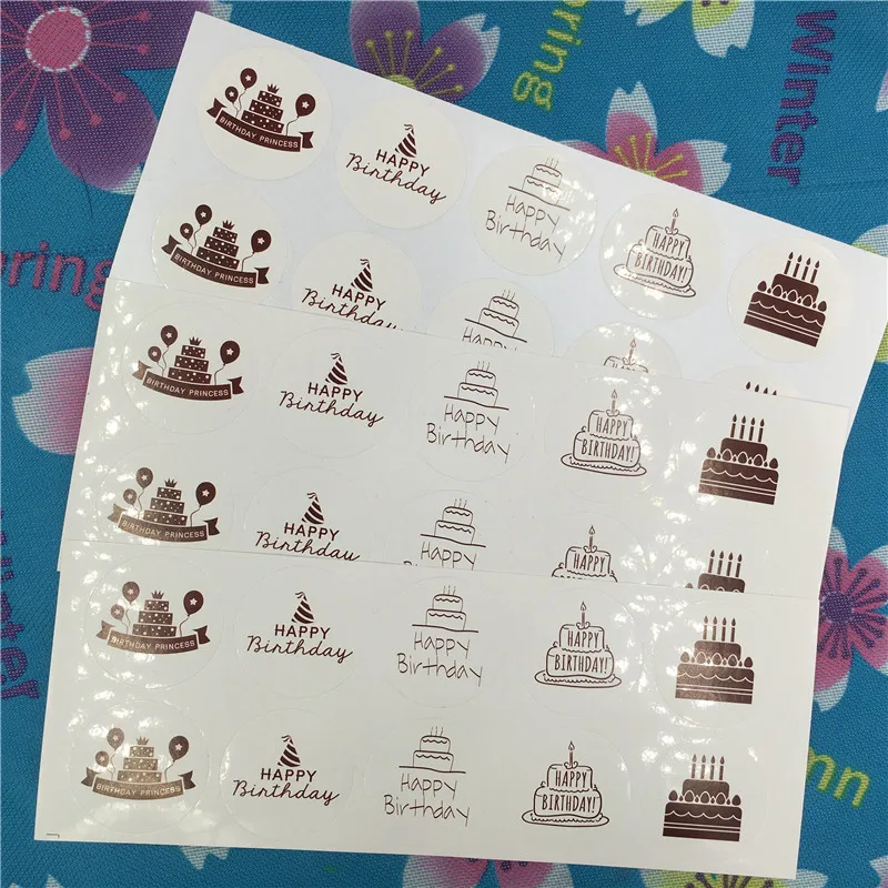 

1200Pcs/Lot Self-adhesive Kraft Paper 3.5cm Sticker Labels Round For Christmas Candy Chocolate Box Gift Labels Stickers Sealing