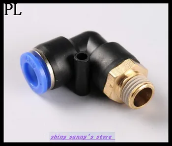 

10Pcs/Lot PL6-M6 6mm to M6" Pneumatic Connectors Elbow Fitting BSPT Brand New