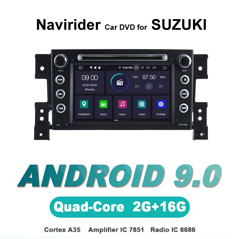 

Navirider OS 9.0 Car Android Player for SUZUKI GRAND VITARA stereo radio gps navigation bluetooth TDA7851 Amplifier sound System