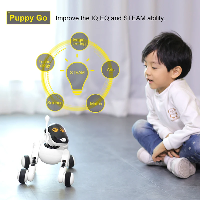  HeLicMax AI Dog Robot Toy 1803 APP Control Bluetooth Connection Smart Electronic AI Pet Dog Toy For - 32909455508