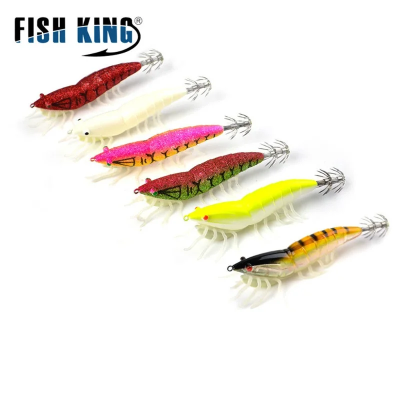 FISH KING 15 г 20 осьминог рыболовные приманки Светящиеся жесткие для кальмаров