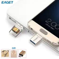 Eaget CU10 металлический флэш-накопитель USB USB3.0 накопитель OTG Тип-C 3,1 флэш-накопитель флешки 16 Гб оперативной памяти, 32 Гб встроенной памяти, 64 ГБ