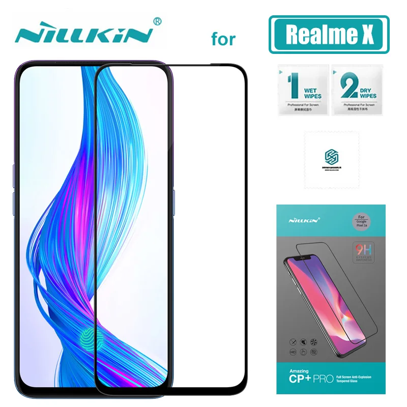 

for Realme X Glass Nillkin CP+ Pro Full Cover 0.33MM Ultra-Thin 2.5D Tempered Glass Screen Protector for Realme X Nilkin Glass