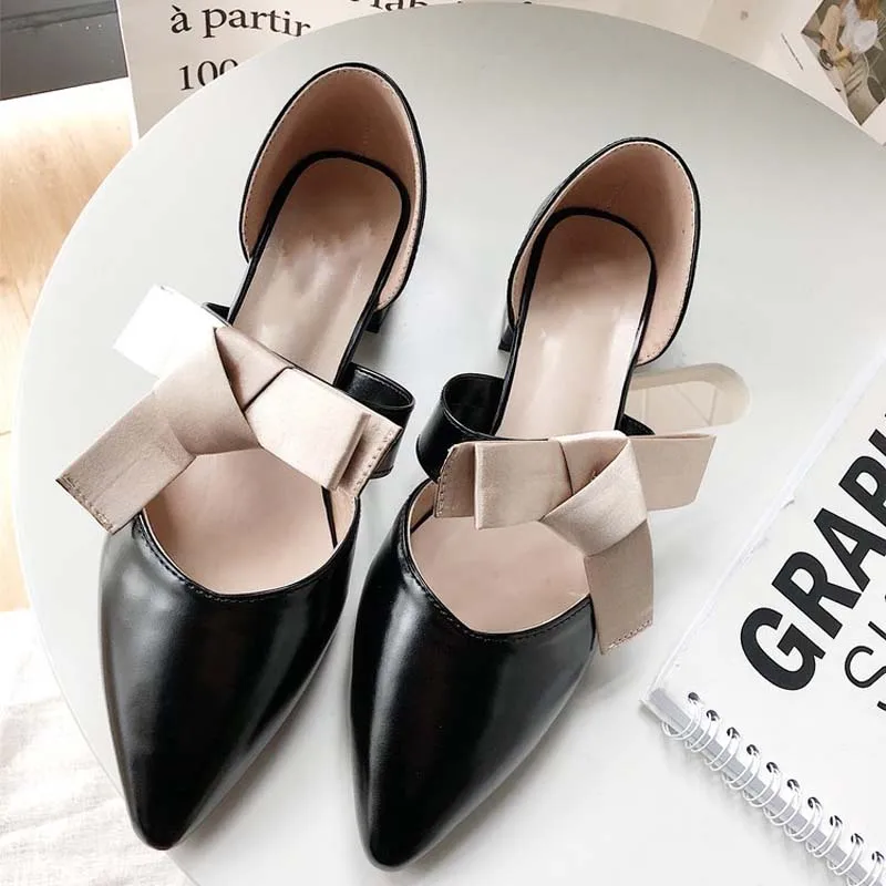 

HEE GRAND Women Square Heels Pointed Toe Pumps for Dress Women Comfortable Fashion Styles Slip-On Butterfly-knot Pumps WXG648