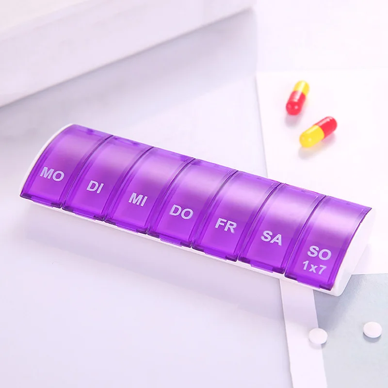 7 дней органайзер для лекарства на неделю Планшет контейнер для таблеток коробка пластиковая медицинская коробка разветвители WS99 - Цвет: purple