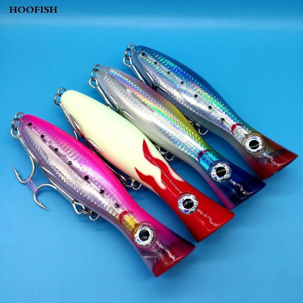 Isca de Pesca Isca de Pesca do Mar Hoofish Grande Água Popper 88g - 16cm 4 Cores Game Iscas Duras Corrico do Mar Tackle 2pcs Top 12 HOOFISH 2PCS Big top água popper isca