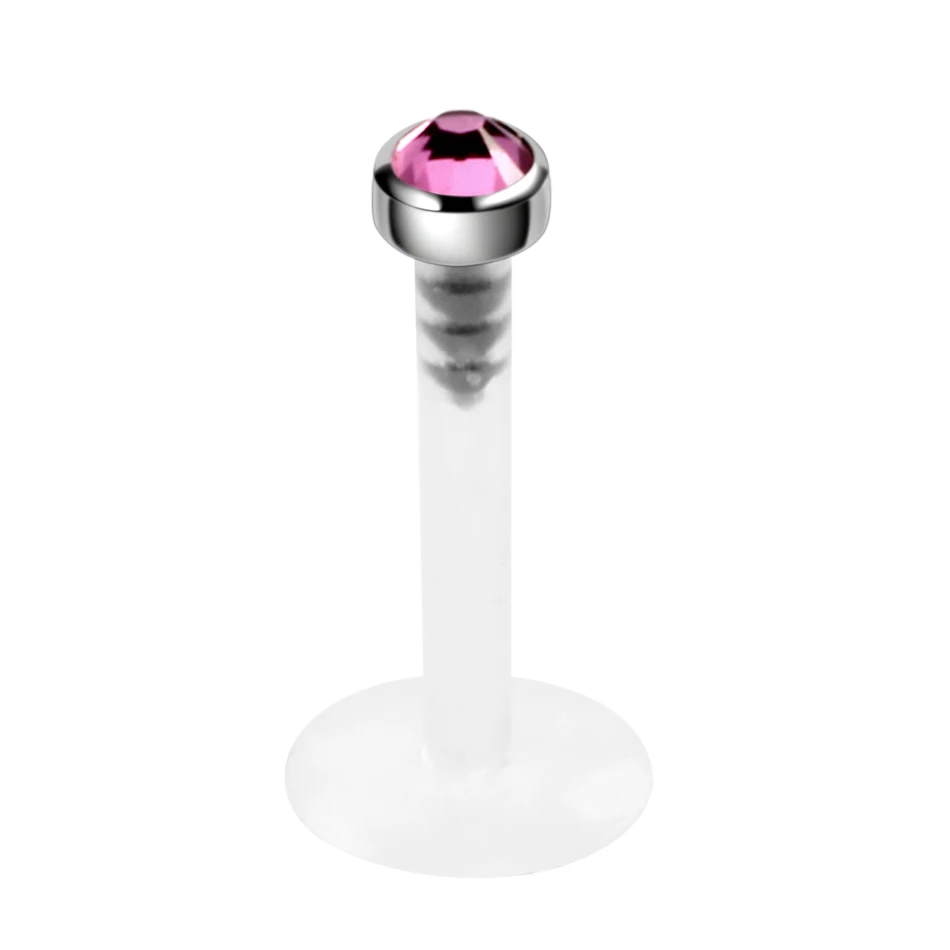 1PC G23 Titanium Bioplast Flexible Labret Stud Lip Piercing Rings 16g Ear Cartilages Tragus Helix Piercing Fashion Girls Jewelry 