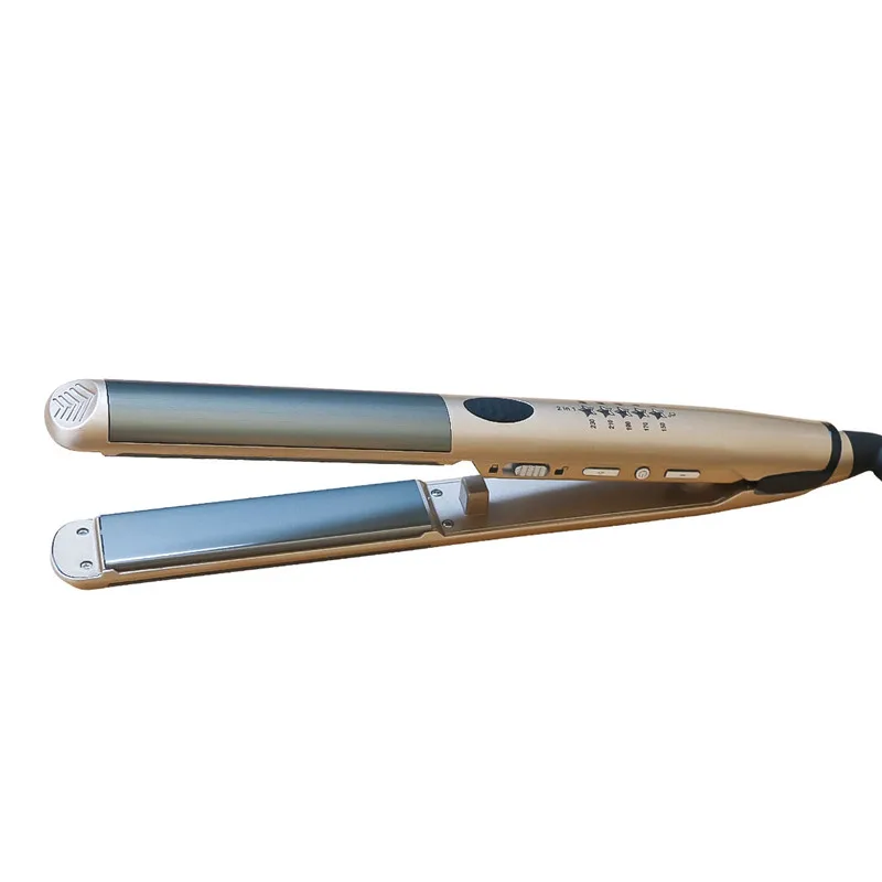 

2 in 1 Professional Flat Iron Titanium Straightening iron Curler Temperature Adjustment Curling Iron Hair Straightener LED