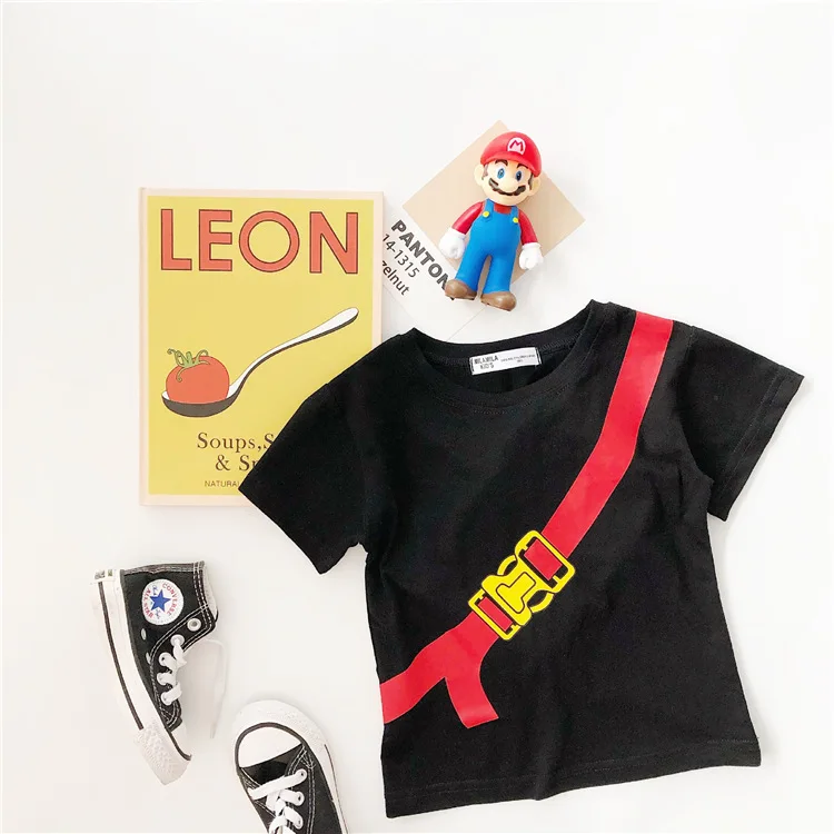Girls Summer T-shirt Cotton Children's Creative Clothes Set Fashion Summer Kids Set Cute Creative Backpack T-shirt LQ1204