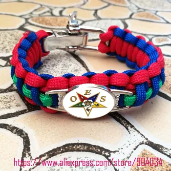 

10pcs Custom 550 Paracord Bracelets OES Order of the Eastern StarParacord Bracelet Adjustable Survival Bracelet