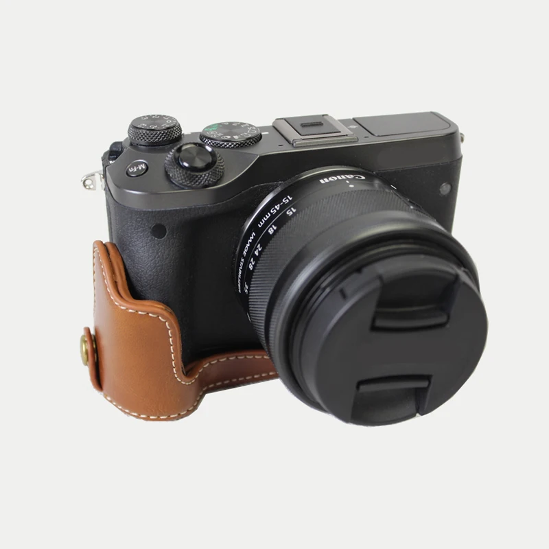 Из искусственной кожи чехол камера сумка для Canon EOS M6 M6II M6 Mark ii половина тела Набор защитная крышка с отверстием батареи