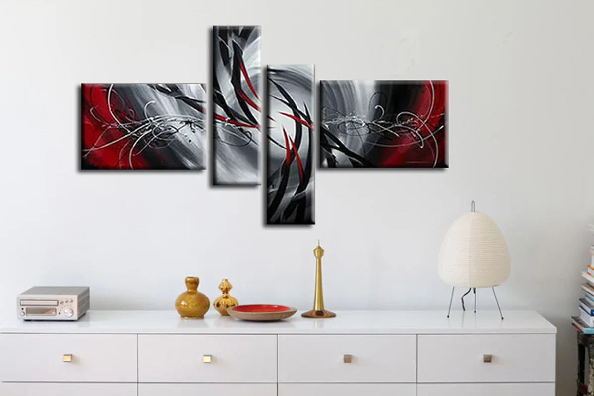 Wholesale Wall art 4 pieces combined Household goods Oil painting