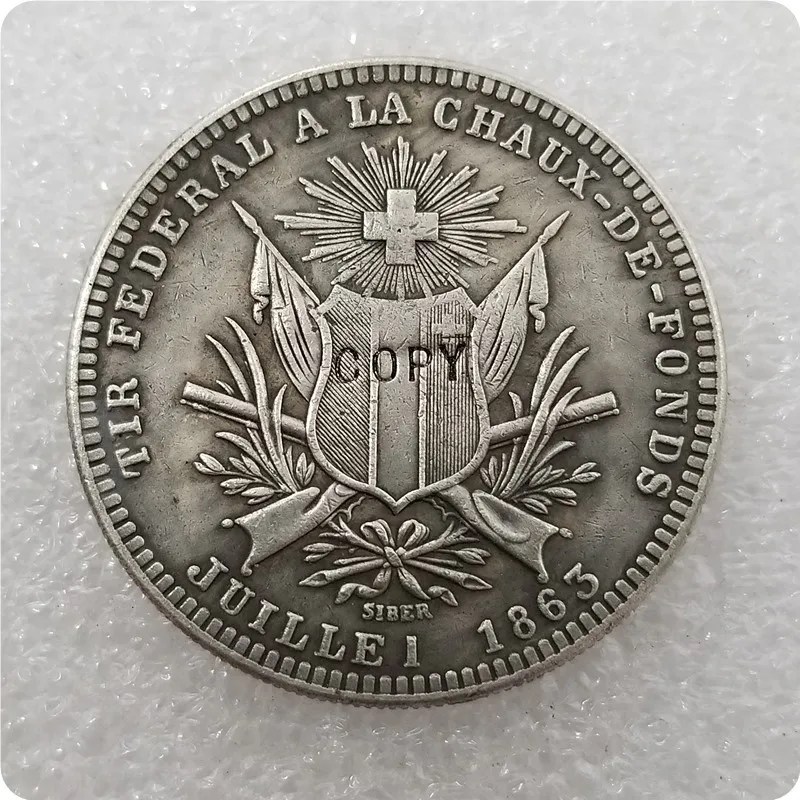 1863 Switzerland 5 Franken Shooting Festival копия