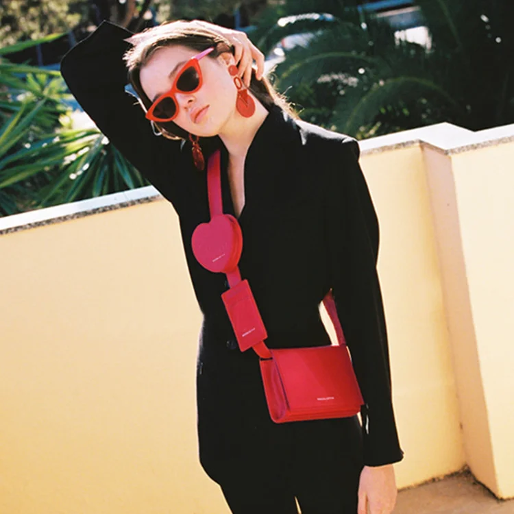 

Waist Bag Women Red Black Fanny Pack Belt Pouch PU Female Waist Pack Luxury Brand Girls Chest Belly Bag Combined Hip Bum Purse