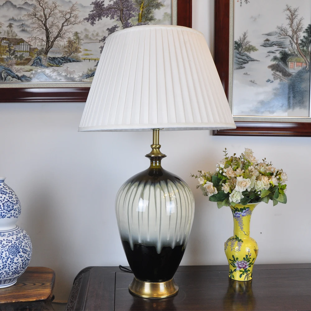 Vintage chinese bedroom living room wedding table lamp Jingdezhen