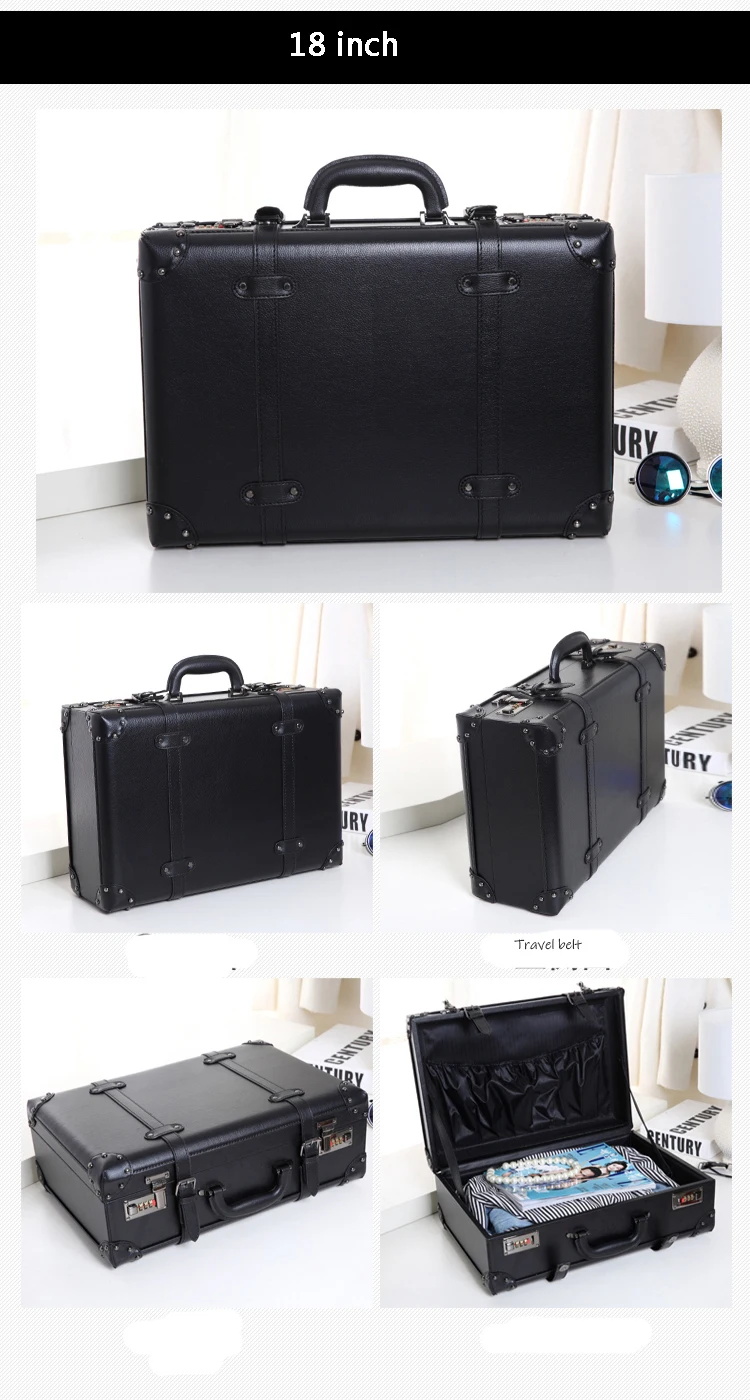 Классический черный ретро, стильный, идеальный для женщин 22/24 дюймов Размеры сумки на колёсиках и Спиннер бренд чемодан