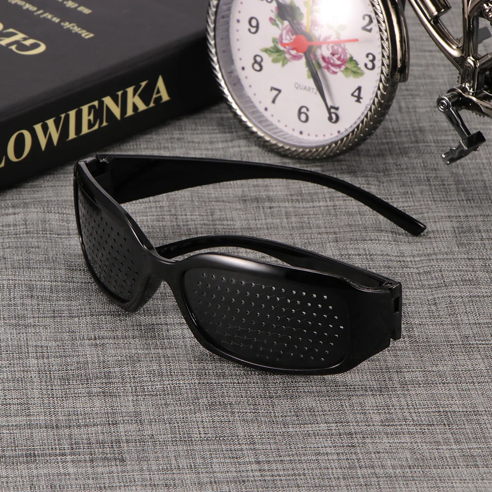 

ABEDOE New Arrival Black Unisex Vision Care Pin Hole Eye Exercise Eyeglasses Pinhole Glasses Eyesight Improve Plastic