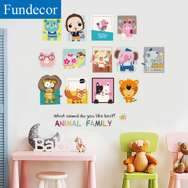 [Fundecor] Animal family wall stickers for children's rooms kids