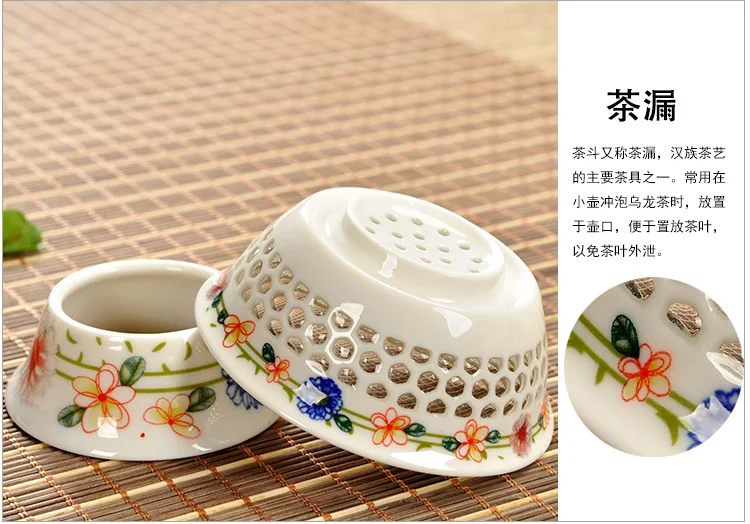 Цзиндэчжэнь Изысканный Синий и белый фарфоровый чайный фильтр полый сотовый стеклянный керамический фарфоровый чайный набор кунг-фу Чайный фильтр