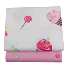 Syunss Конфеты Мороженое печатных саржа хлопчатобумажная ткань DIY ткани лоскутное Telas Швейные Детские игрушки постельные принадлежности стеганый Tecido ткань