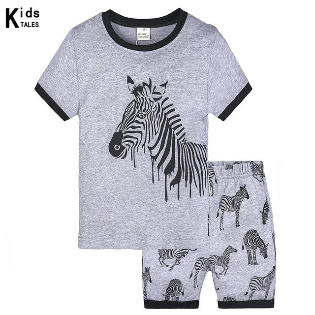  2019 Summer New Cartoon Animal Print Baby Toddlers Kids Girls Nightwear Pajamas Set Sleepwear Homew